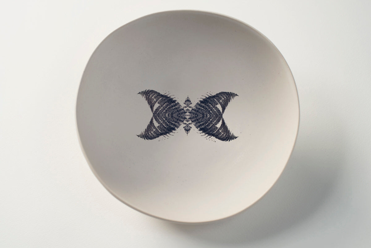 White bowl Butterfly